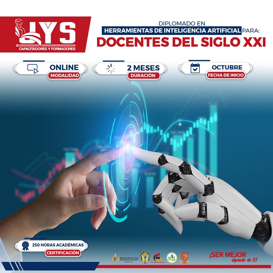 Imagen Diplomado en HERRAMIENTAS DE INTELIGENCIA ARTIFICIAL para: Docente del Siglo XXI